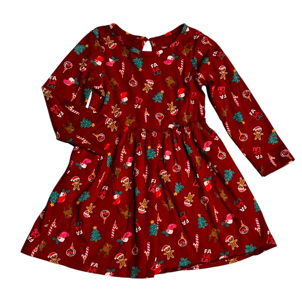 George Vibrant Red Christmas‎ Cotton Dress